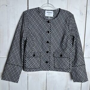 Spanx Ponte Lady Jacket Jacquard Black & White Plaid Sz XL NWT Career Suiting‎